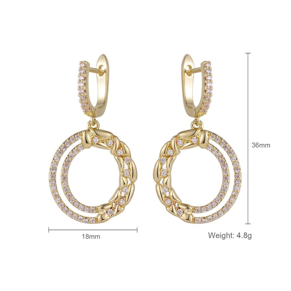 Double Hoop Drop Earrings - Picture 5 of 8
